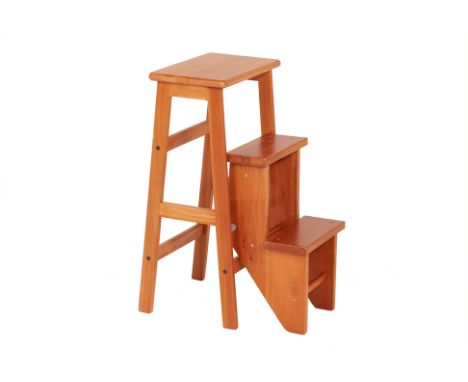 A FOLDING WOODEN STEP LADDER
Folding steps
76cm x 40cm x 33cm
Condition: Signs of wear commensurate with age and use