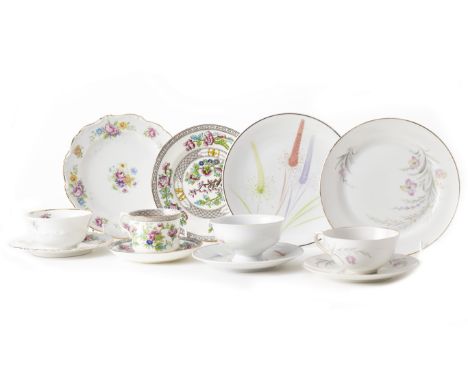 A GROUP OF FOUR THREE PIECE TEA SETS
To include an Aynsley England porcelain teacup, saucer and plate; three Bavaria Germany 