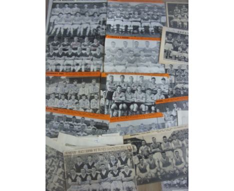 Signed Football Team Groups: Partially signed team groups from the 50s 60s and 70s including Arsenal signed by Dodgin Holton 