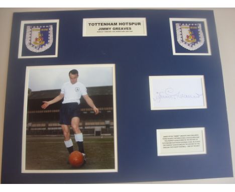 Jimmy Greaves Tottenham Signed Football Display: Made to a high standard 20 x 16 inch size so would fit perfectly into standa