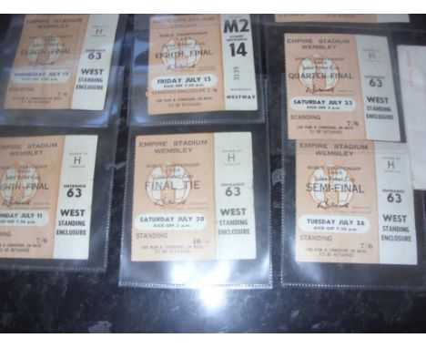 1966 World Cup Set Of London Football Tickets: All 10 London matches including Final. C/W Season ticket holder. 3rd + 4th pla