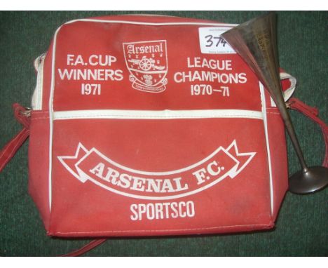 Arsenal Double Winners Football Bag: This original shoulder strap bag made by Sportsco states FA Cup winners 1971 and League 