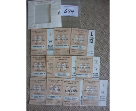 1966 World Cup Complete London Football Tickets: All 10 beige tickets with season ticket holder are in excellent condition. 9