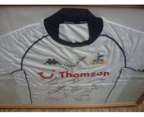 Tottenham Signed Framed Football Shirt: Home shirt which looks like 2002/2003 season with autographs of the squad including S