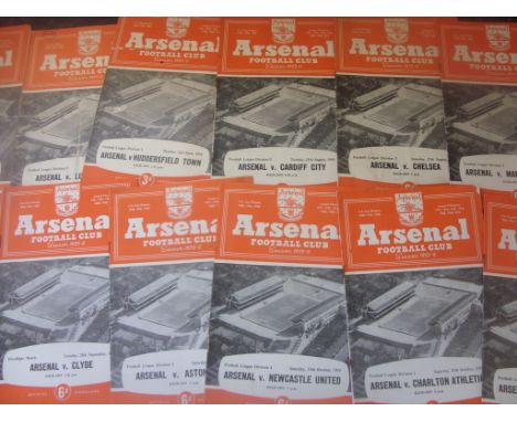 Arsenal 55/56 Complete Home Programmes: Some hard to obtain programmes present as this was the season that they produced 4 pa