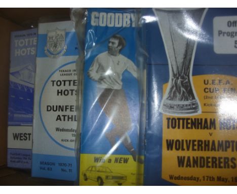 Tottenham Complete 1970s Home Football Programmes: Ten complete seasons which include all League, League Cup, European and FA