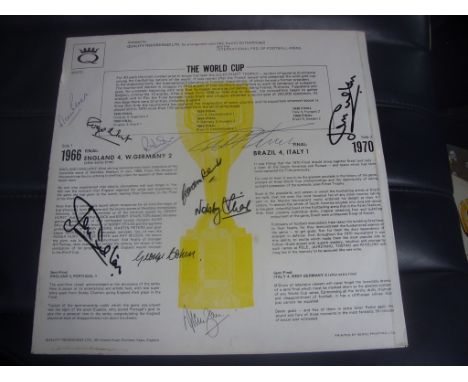 World Cup 1966 + 1970 Football LP Album: Excellent condition album which has commentary of both Finals and Semi Finals from b
