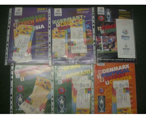 Euro 96 Football Programme + Ticket Collection: 6 different programmes with 25 tickets so only a few more to complete collect