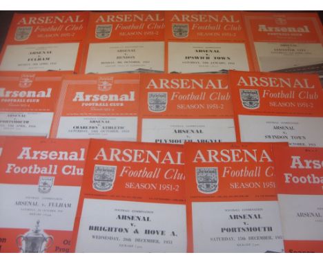 Arsenal Early 1950s Reserve Football Programmes: Includes 51/52 Ipswich FC, Fulham FCCSF and Hendon LCC. All programmes are f