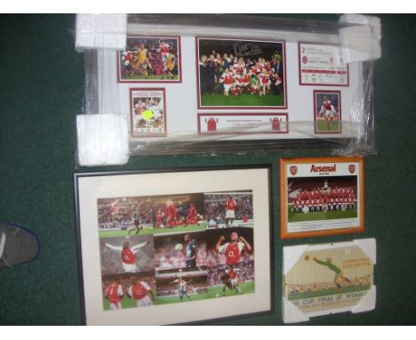 Arsenal Framed Prints + Posters: A very nice signed Alan Smith framed print depicting the 1994 European Cup Winners Cup win. 