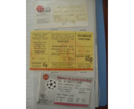 Manchester United Football Ticket Collection: Mainly homes from the 70s onwards with European, Testimonial, Semi Finals etc. 