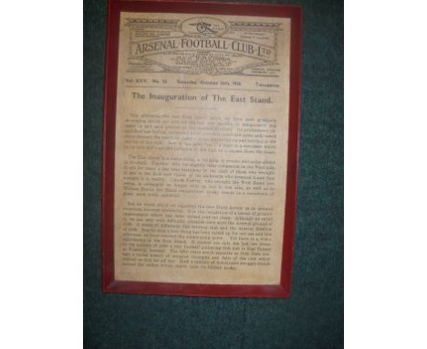Original 1936 Arsenal East Stand Football Sign: Incredible item probably a one off depicting the Arsenal Logo similar to page