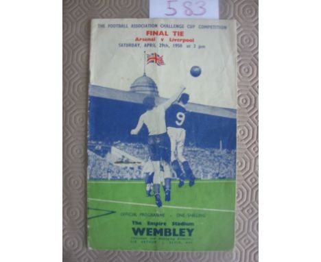 1950 FA Cup Final Football Programme: Arsenal v Liverpool with small split on spine and light fold. No team changes.