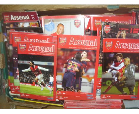 Arsenal Home Football Programme Box: Heavy box containing modern excellent condition home programmes. High retail value. (350