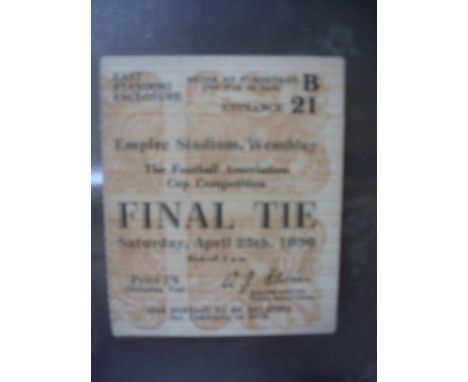 1936 FA Cup Final Football Ticket: Arsenal v Sheffield United in excellent condition with no tears or folds.