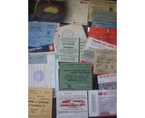 FA Cup Semi Final Football Ticket Collection: Includes 1946 Derby v Birmingham, 1948 Derby v Man Utd then 64 66 67 70 and mor