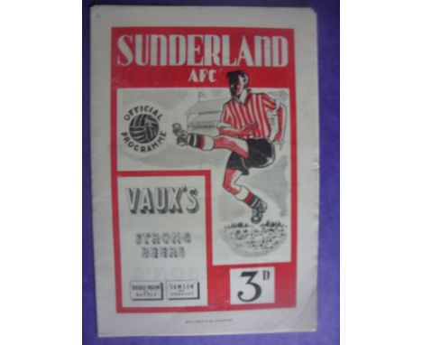 Sunderland 50/51 Home Football Programmes: Includes Galatasaray Norwich FAC and Arsenal. Very Good. (20)