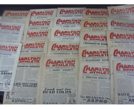 Charlton Athletic 47/48 Complete Football Programmes: Includes Man Utd Chelsea Grimsby Portsmouth Arsenal plus in the FA Cup 