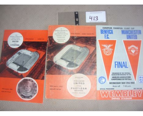 1965 Charity Shield + Manchester United Football Programmes: 65 charity shield is excellent with no team changes and token in