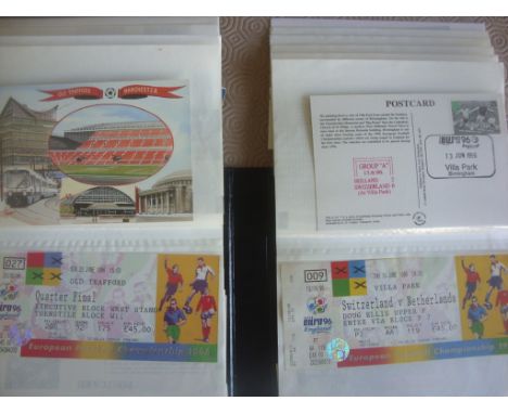 Euro 96 Complete Ticket + Postcard Collection: An unused ticket for each of the 31 matches played in England plus an official