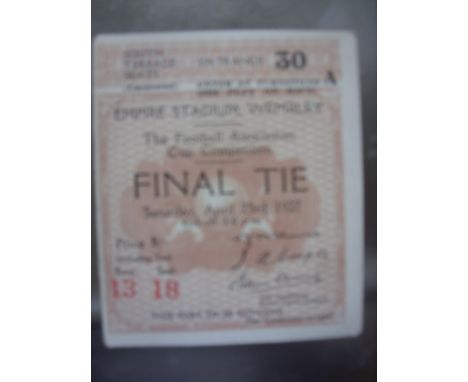 1927 FA Cup Final Football Ticket: Arsenal v Cardiff City in excellnt condition with no folding or tears. Found inside progra