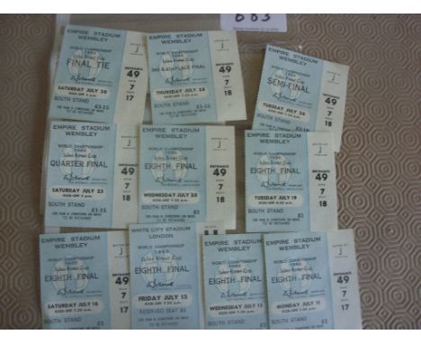 1966 World Cup Complete London Football Tickets: All 10 blue tickets with season ticket holder are in excellent condition. 9 