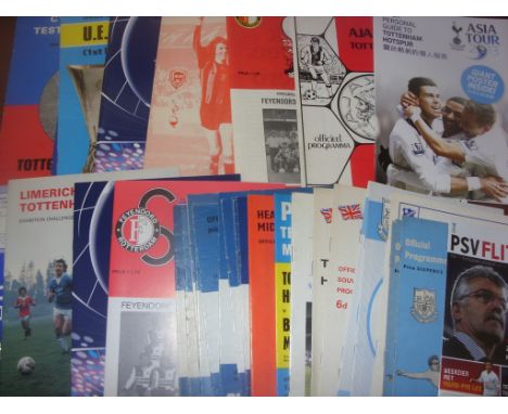 Tottenham European + Friendly Football Programmes: Home and away from the 60s onwards including home in the 60s versus Polish