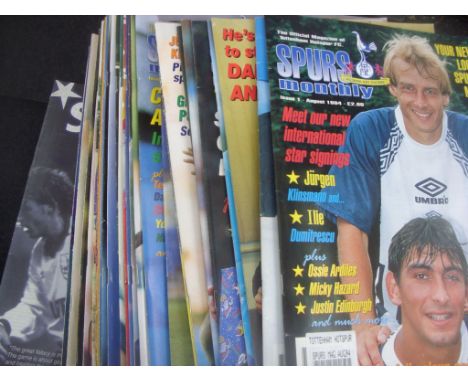 Tottenham Spurs Monthly Football Magazines: Complete set from issue 1 August 1994 to August 1997 (36) plus a few other Spurs 