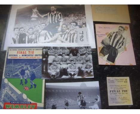 Newcastle United 1952 FA Cup Final Football Memorabilia: Includes near mint condition programme and ticket plus autographs of