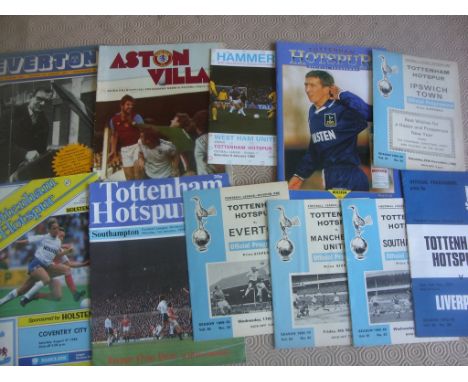 Tottenham Postponed Football Programmes: 7 homes and 3 aways including homes from 68/69 Ipswich Southampton 69/70 Man Utd Eve