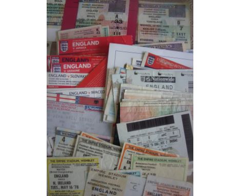 England Home Football Ticket Collection: From the late 50s onwards in generally good condition. (80+)