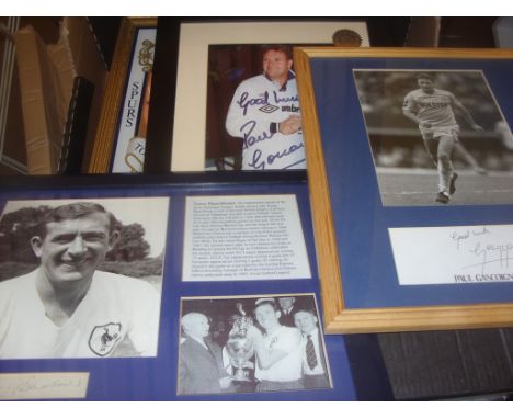 Tottenham Framed Picture Collection: Includes signed pictures of Gascoigne x 2, Blanchflower plus two framed Jigsaws, 2 Mirro