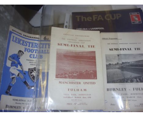 FA Cup Final + Semi Final Football Programmes: Finals include 60 + The Wembley Wolves, 66 67 68 and 4 more large scale plus s