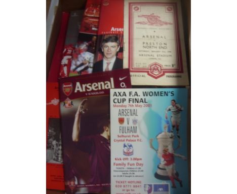 Arsenal Football Memorabilia Box: Wide variety of items including Cup Final Newspapers, 474/48 Home programme v Preston, 49/5