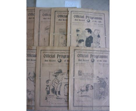 Tottenham Pre War Home Football Programmes: Includes 29/30 Oldham 33/34 Wolves Derby 35/36 Blackpool Norwich Charlton and 38/