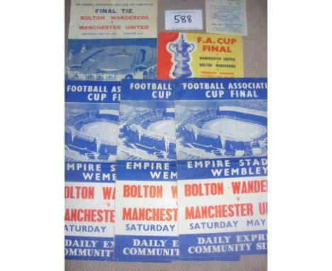 1958 FA Cup Final Football Memorabilia: Includes very good programme with no team changes, Excellent ticket, 3 songsheets and