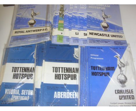 Tottenham Complete Home Football Programmes: 72/73 - 76/77: Includes 73/74 Liverpool P/P and all League, European, FA Cup and