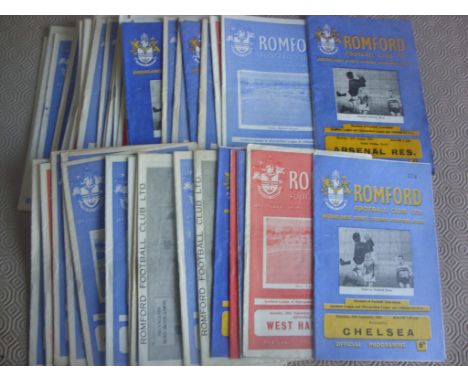 Romford Early 1960s Home Football Programmes: From 61/62 to 64/65 including friendlies v Millwall + Chelsea, other opponents 