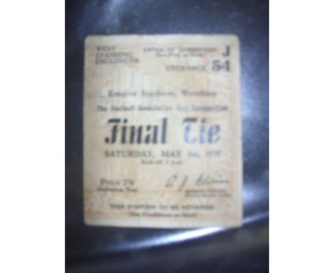 1937 FA Cup Final Football Ticket: Sunderland v Preston North End in fair/good condition. Nothing missing but creasing and ti