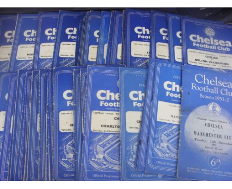 Chelsea Home 1950s Football Programmes: Mainly late 50s but to include 52/53 Arsenal, 53/54 Man City, 55/56 x 3 including one