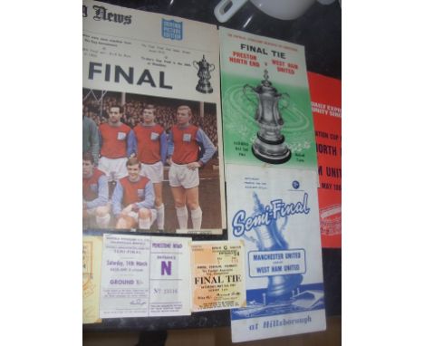 West Ham 1964 FA Cup Final Football Memorabilia: Includes for Final the ticket programme song sheet newspaper and ballot card