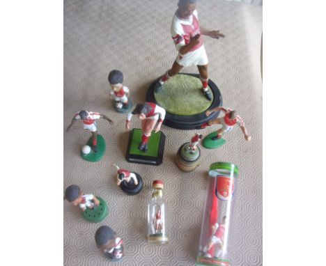 Arsenal Football Figure Collection: Includes a lovely Mettoy Charlie George, 10" high Ian Wright on original base, 1950s play