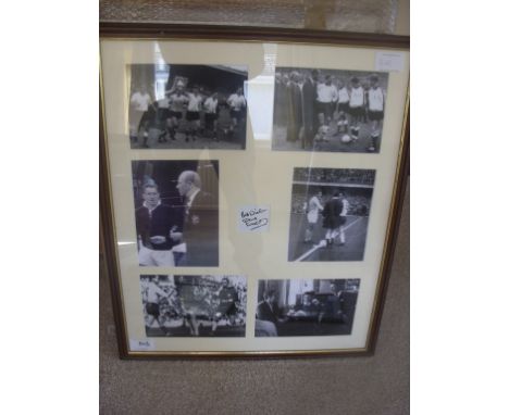 Dave Mackay Signed Framed Montage: Framed mounted and glazed photos of the Tottenham and Scotland legend with 6 black and whi