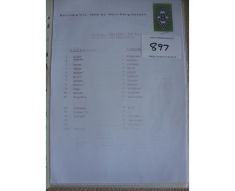 Uefa Cup Final Football Team Sheets: Nice incomplete collection from 1973 to 2014. Includes 1973 Munchengladbach v Liverpool,