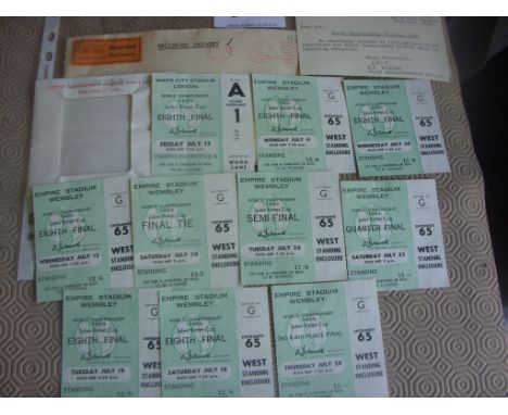 1966 World Cup Complete London Football Tickets: All 10 green tickets with season ticket holder are in excellent condition. N