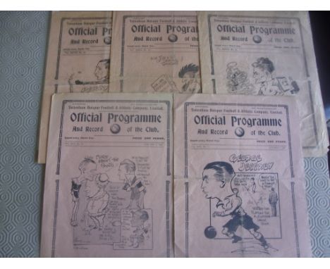 Tottenham Pre War Reserve Home Football Programmes: Includes 30/31 Chelsea 34/35 Chelsea Brentford 37/38 Southend Bournemouth