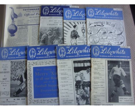 Tottenham 53/54 Football Memorabilia: Includes home programme versus Brentford Reserves Cup and 6 Lillywhites from this seaso
