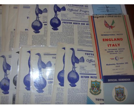 Tottenham 1950s Home Football Programmes: From 57/58 to 59/60 must be nearly complete of first team for three seasons plus ov