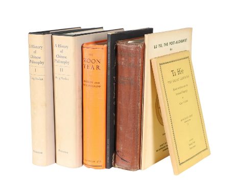 Fung Yu-lan. A History of Chinese Philosophy, 2 volumes, translated by Derek Bodde, numerous illustrations throughout, origin