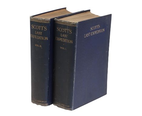 Captain Robert Falcon Scott. Scott's Last Expedition, 2 volumes, first edition, 2 photogravure portrait frontispieces, 2 fold